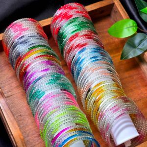 Glass Bangles -Double shaded Jelly bangles