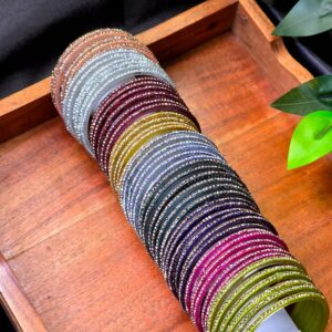 Glass Bangles -Running stone
