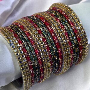 Bridal Bangles-Glass Bangles-leaf pattern