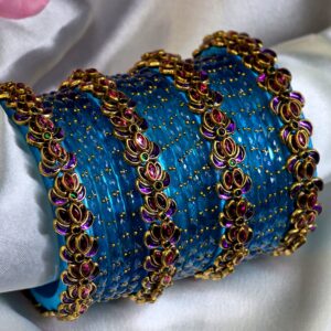 Bridal Bangles - 3D lotus pattern -Raindrop bangles