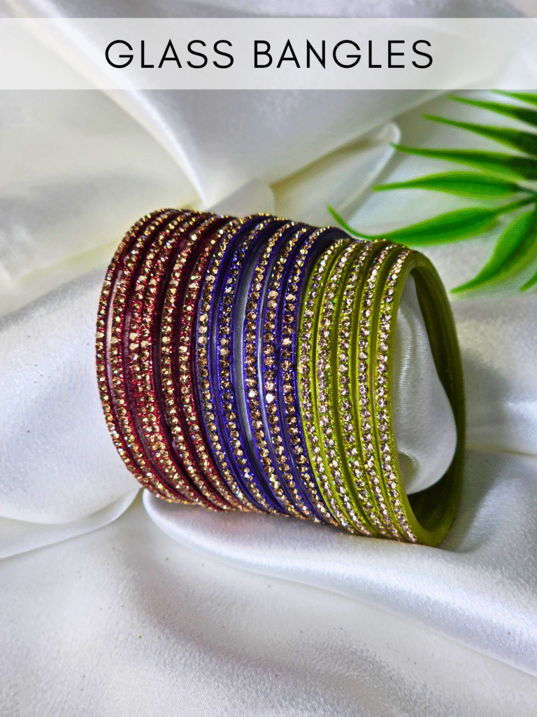 Colorful glass bangles for traditional wear
