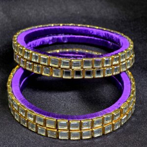Silk Thread - Kundan stone bangles