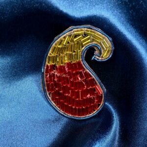 Saree pins - Yellow Mango pattern