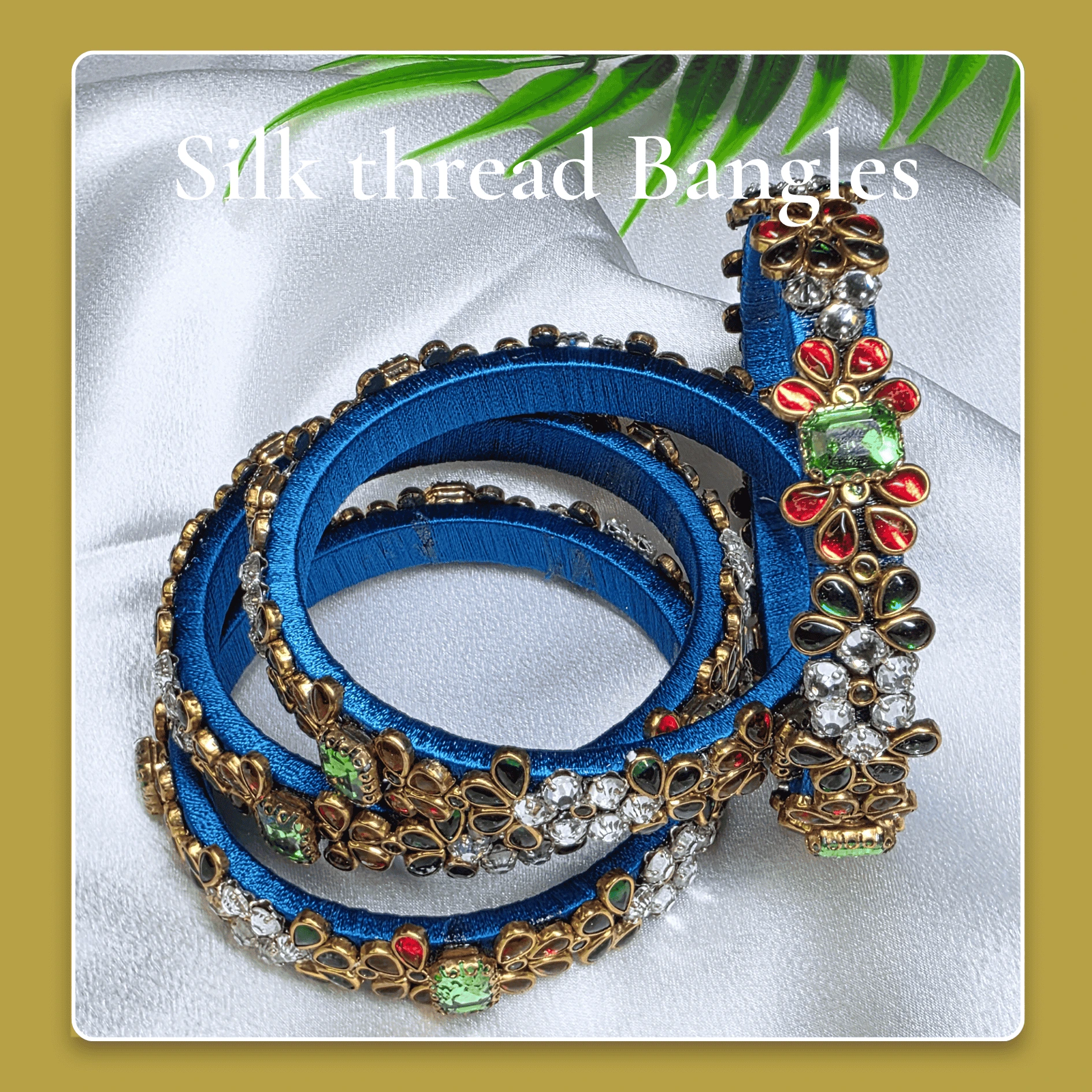 Colorful silk thread bangle handcrafted for weddings and traditional wear