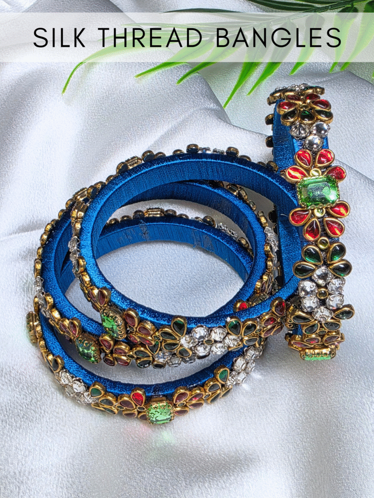Handmade silk thread bangles in vibrant colors