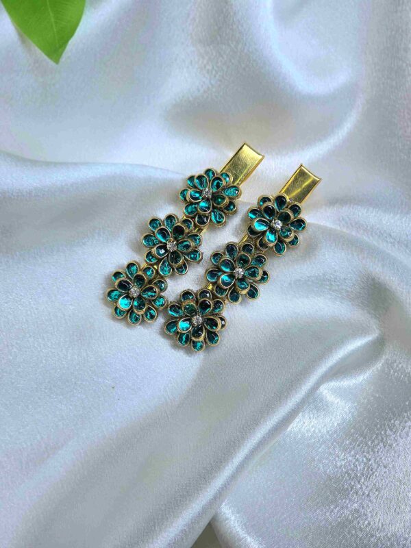 Dark green hair clip for women