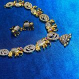 Elephant design traditional jewellery set with necklace and earrings