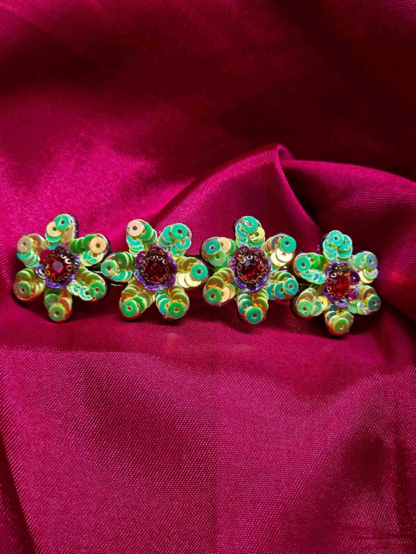 Green Flower Hair Clip – Stylish Hair Accessory for Women Green flower hair clip for women and girls
