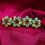 Green flower hair clip for women and girls