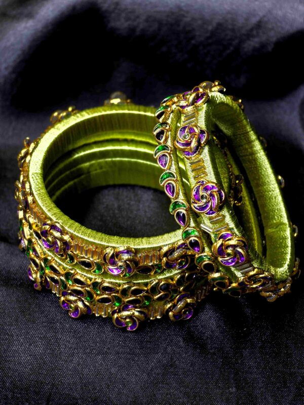 Silk Threaded Bangles in Elegant Multi-Color Design