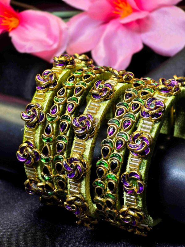 Silk Threaded Bangles in Vibrant Colors