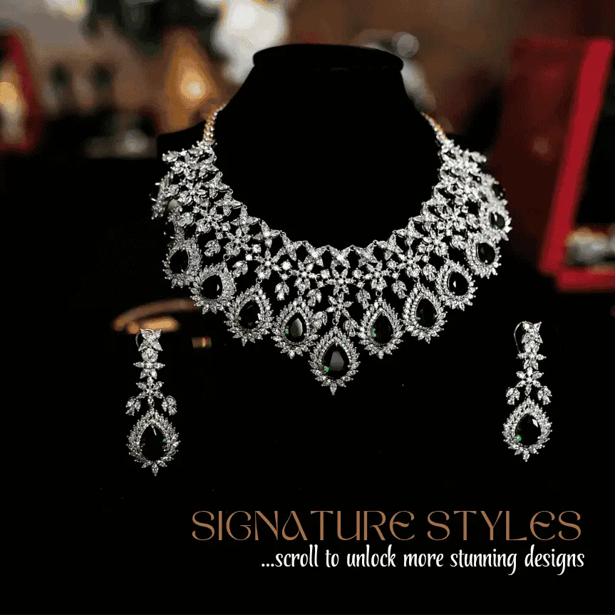 Stunning bridal necklace design available at Vidhya Bangles Tirunelveli