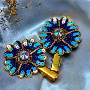 blue blossom  hair clip