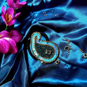 Blue mango design hair tie