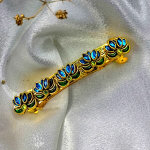 blue stoned lotus hair clip