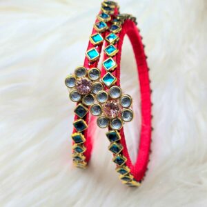 Stone worked pink Bracelet Bangles