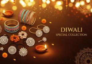 Diwali special jewellery collection featuring gold, kundan, and silk-thread bangles from Vidhya Bangles