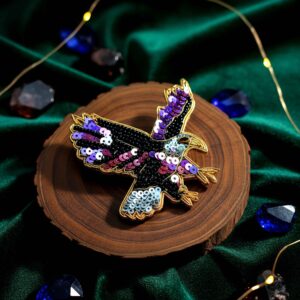 Celestial Eagle Sequin Shirt Brooch