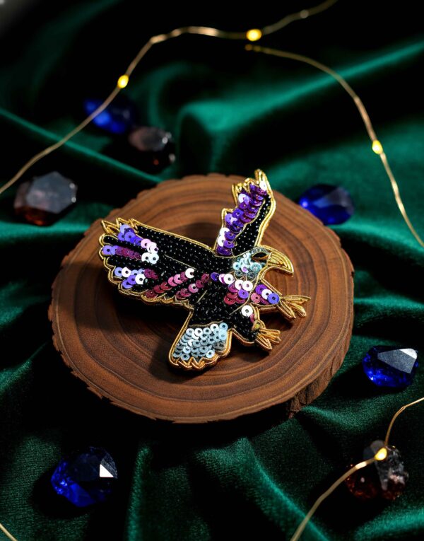 Celestial Eagle Sequin Shirt Brooch
