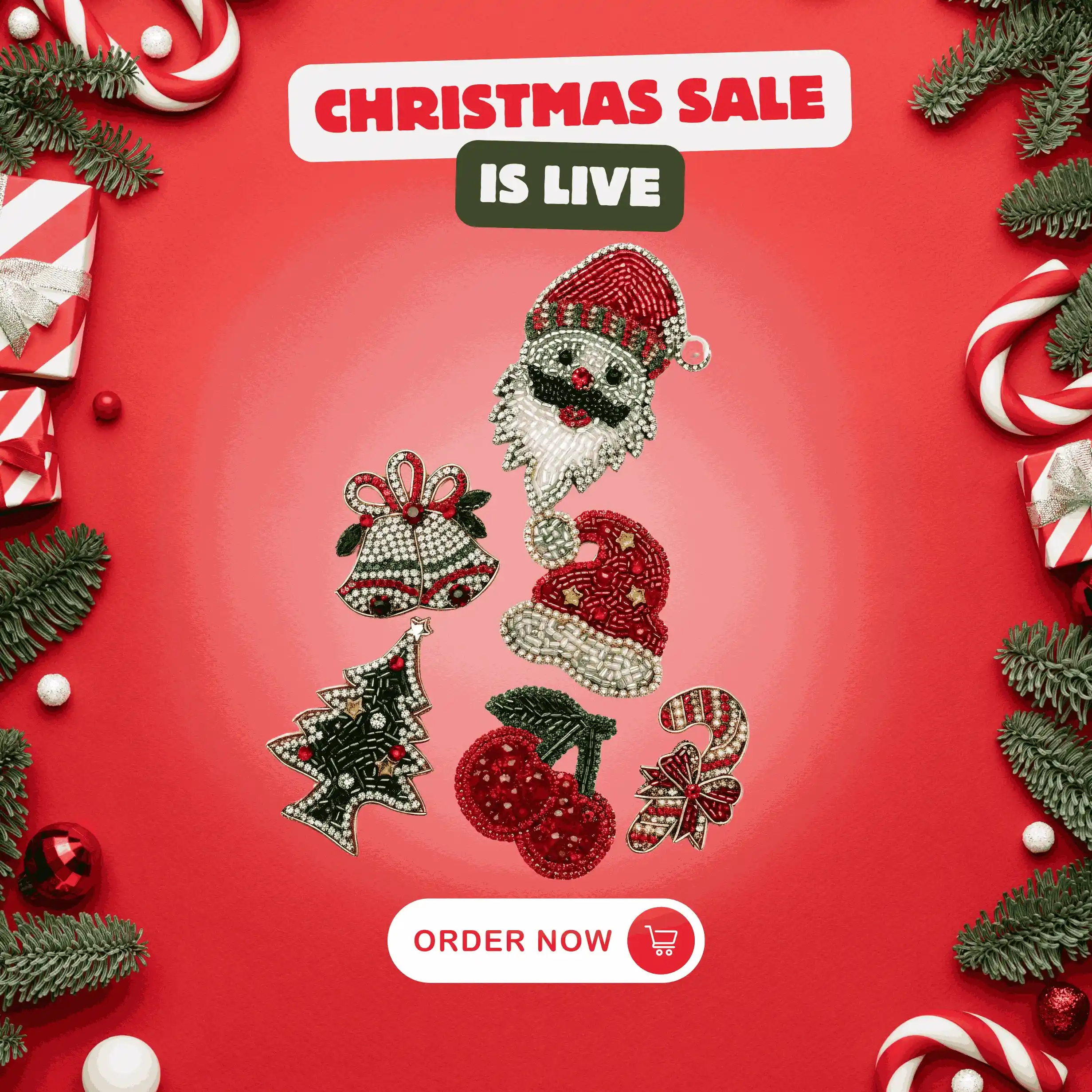 Chirstmas Brooches sale live