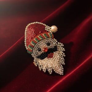 Christmas Sparkle Santa Brooch