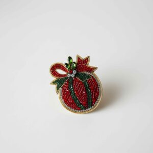 Festive Christmas Ball Brooch