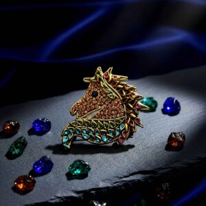Majestic Jewel Horse Shirt Brooch