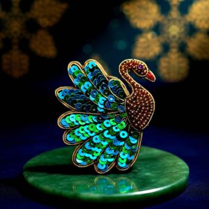 Peacock Radiance Sequin Alligator Clip