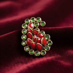 Red Kundan Mango Pattern Hair band
