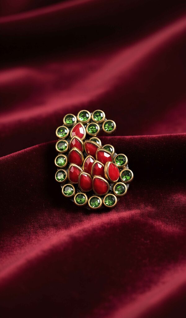 Red Kundan Mango Pattern Hair band Red Kundan Mango Pattern Hair band