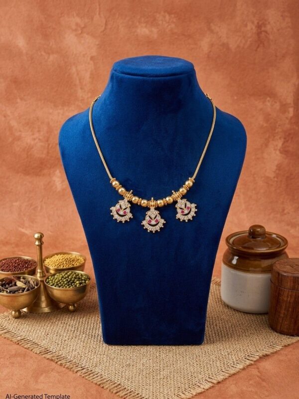 Gold Beaded Ruby Necklace Gold Beaded Ruby Necklace