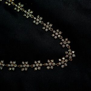 Gold Diamond Floral Necklace
