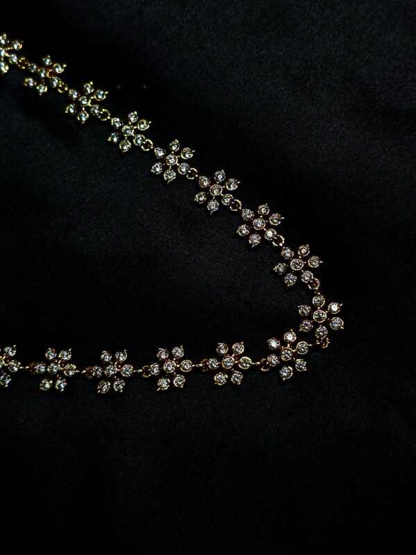 Gold Diamond Floral Necklace